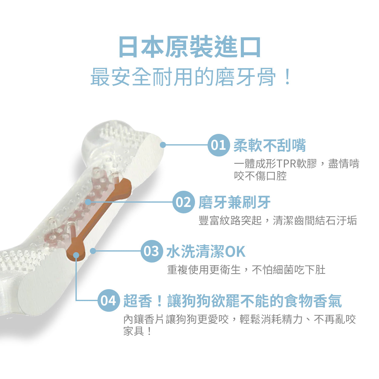 ROOP 狗狗磨牙玩具-風味軟膠系列(柔軟彈牙)